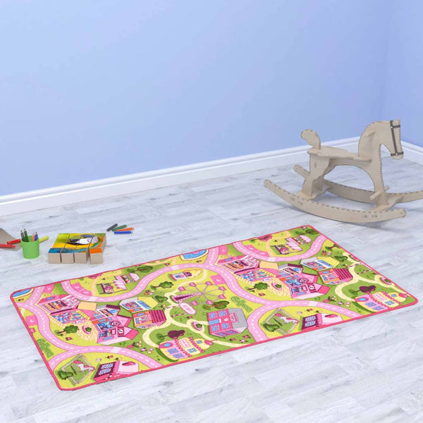 Speelmat 100x165 cm lussenpool zoet dorpspatroon Baby & peuter > Babyspeelgoed > Speelkleden & babygyms OwlyShop Roze 