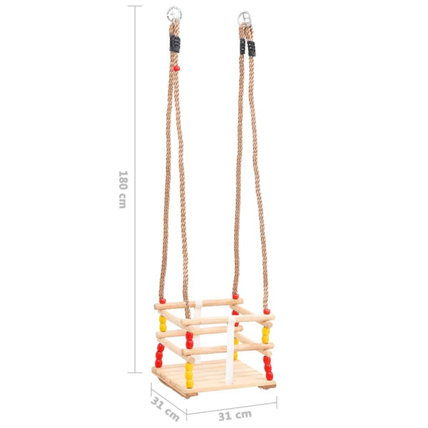 Babyschommel met veiligheidsgordel massief grenenhout Baby & peuter > Babyspeelgoed > Babyjumpers & - schommels OwlyShop 
