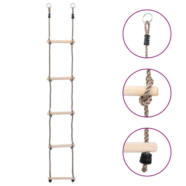 Ladder met 5 sporten 210 cm massief grenenhout Baby & peuter > Babyspeelgoed > Activiteitsspeelgoed voor baby's OwlyShop Bruin 
